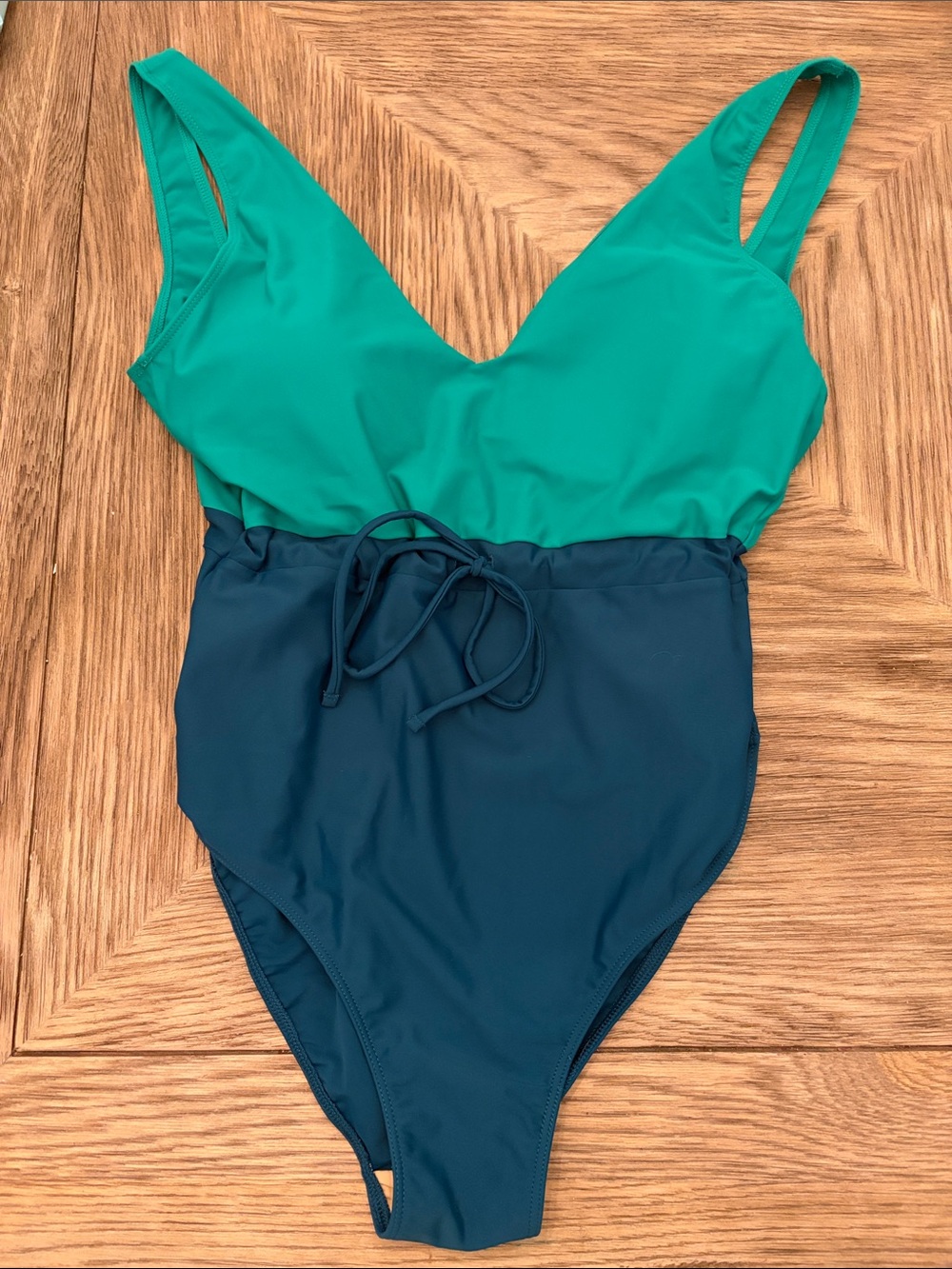 summersalt Two-Tone Green & Teal One-Piece Swimsuit
